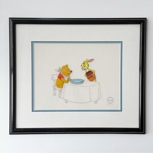 Framed Limited Edition Disney Winnie the Pooh "Hunny for Lunch" Sericel